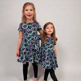 Short Sleeve Sweatshirt Dress- Shades of Joy