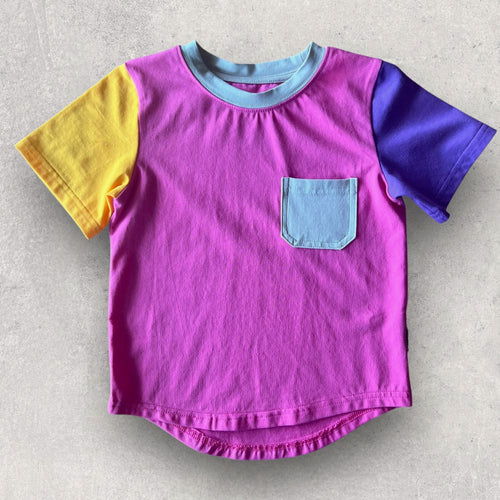 Short Sleeve Pocket Shirt- Salmon Berry